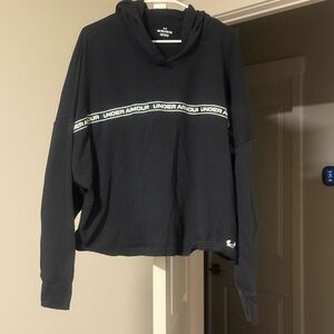 Under Armour Black Hoodie with White Logo Band